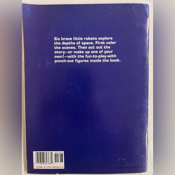 1989 ROBOTS IN SPACE Coloring Book Random House - Picture 5 of 5